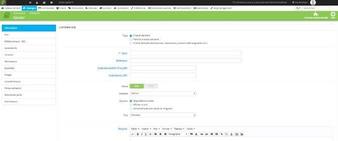 Réalisation fiche produit site ecommerce Prestashop