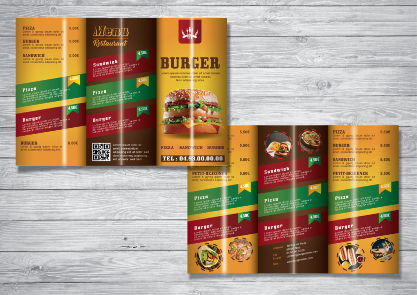 Fast Food Restaurant Trifold Brochure