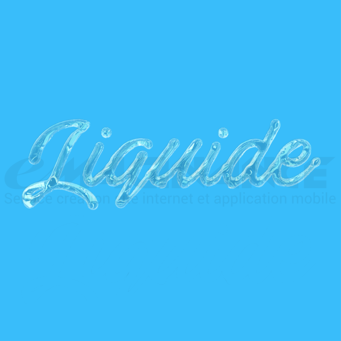 Liquide 3D Text Design