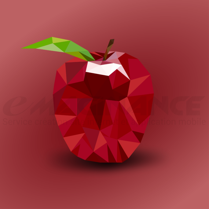 Logo Pomme LowPoly Design