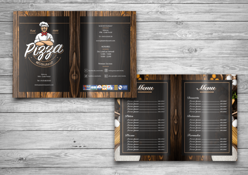 Restaurant Menu Half Fold Brochure