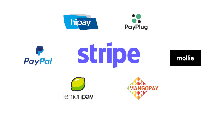 Hipay Stripe PayPal Mollie PayPlug